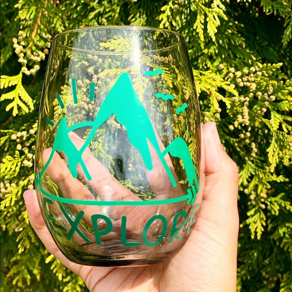 Explore The Outdoors Wine Glass